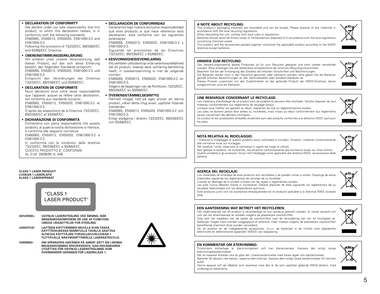 Denon DN-D4500 User Manual | Page 5 / 88