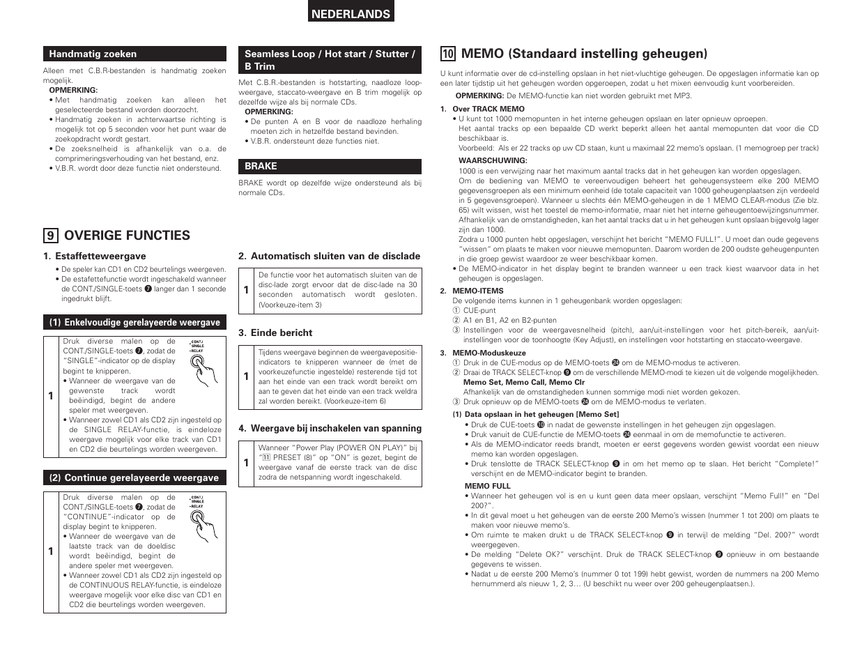 Overige functies | Denon DN-D4500 User Manual | Page 64 / 88