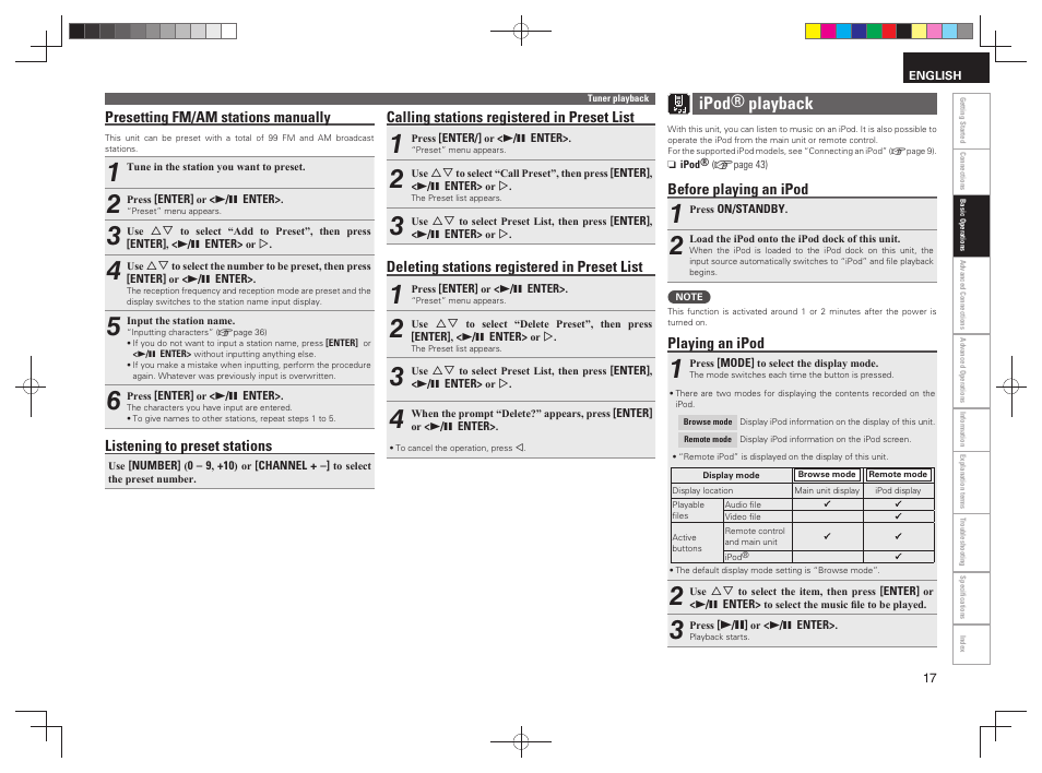 Ipod® playback | Denon RCD-N7 User Manual | Page 21 / 58