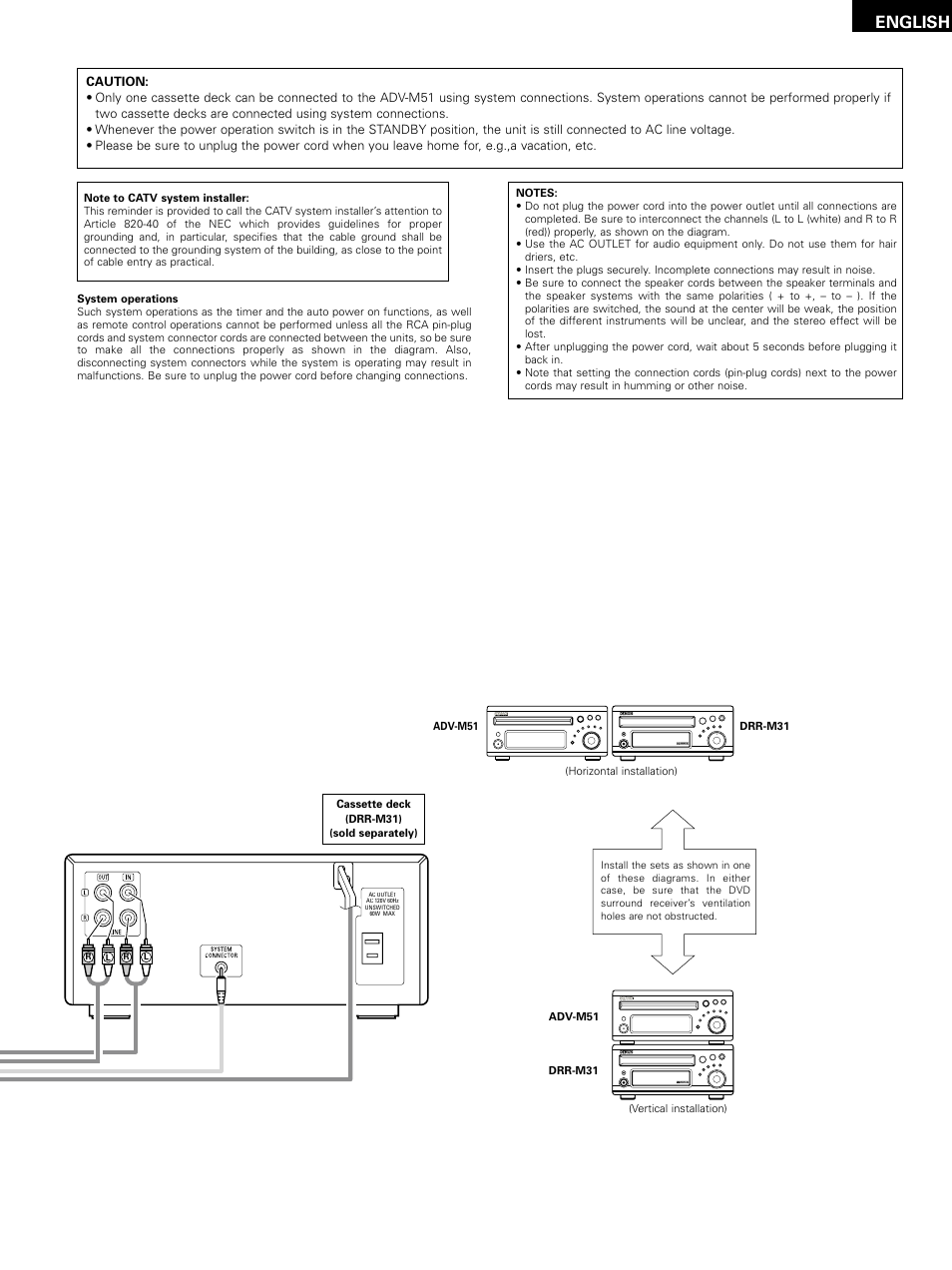 English | Denon D-M51DVS User Manual | Page 11 / 109