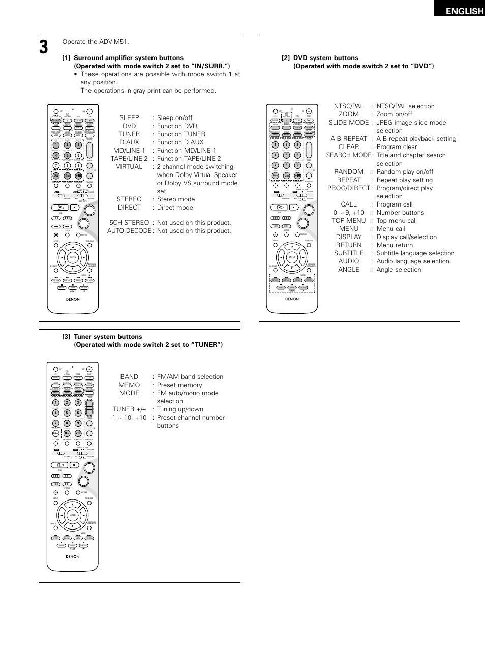 English | Denon D-M51DVS User Manual | Page 21 / 109