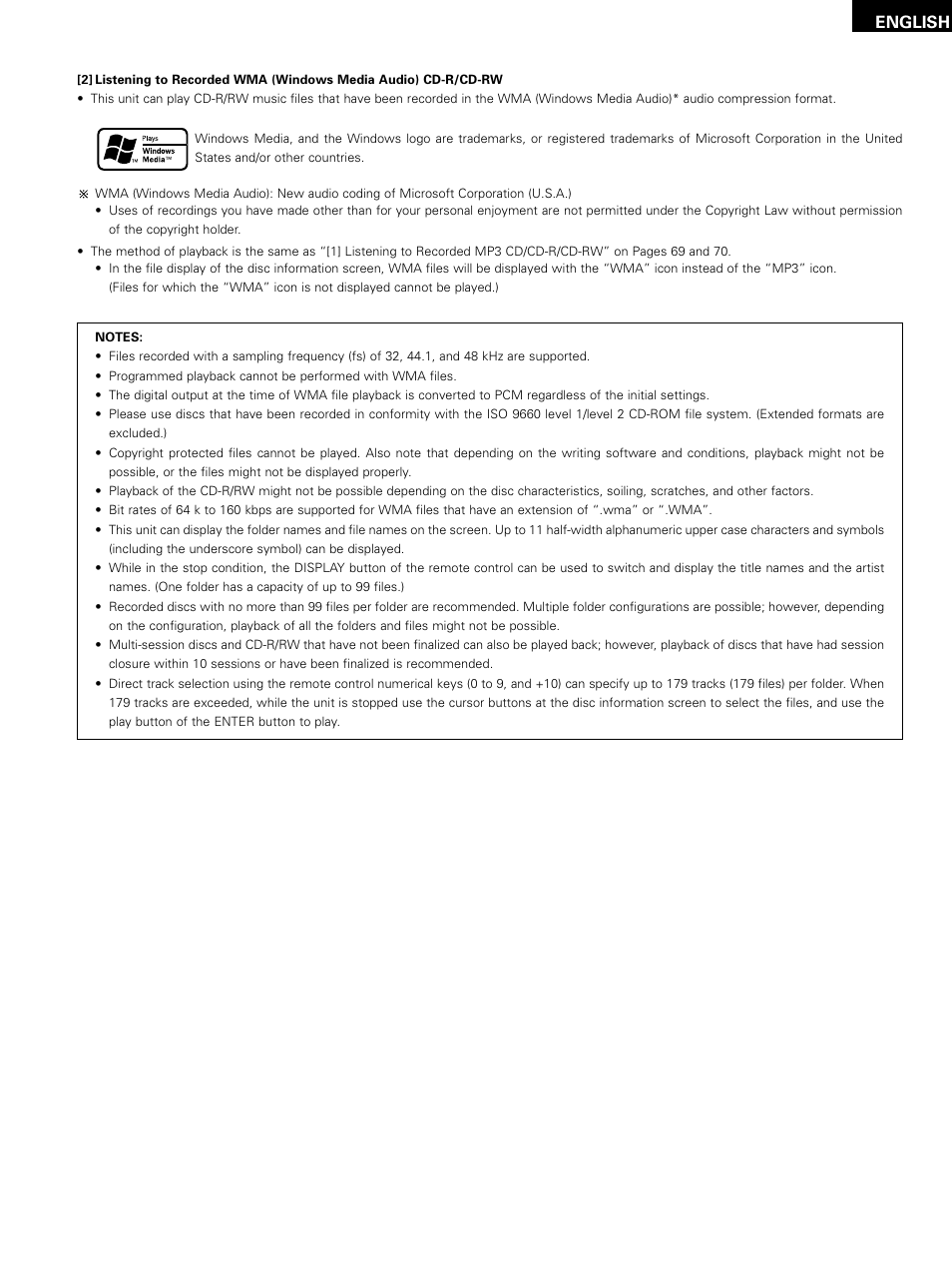 English | Denon D-M51DVS User Manual | Page 71 / 109