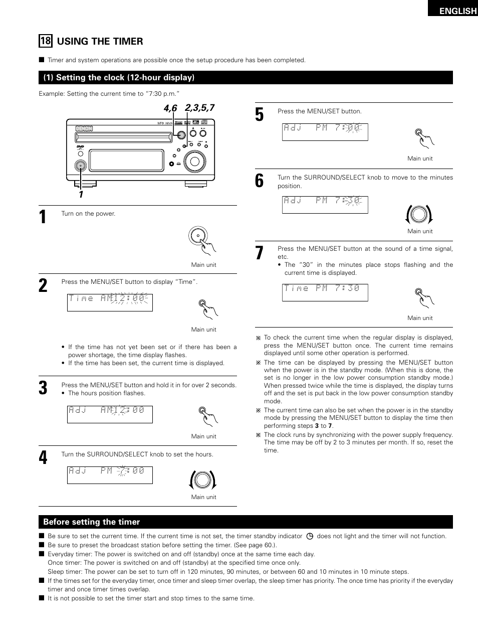 Using the timer, English | Denon D-M51DVS User Manual | Page 81 / 109
