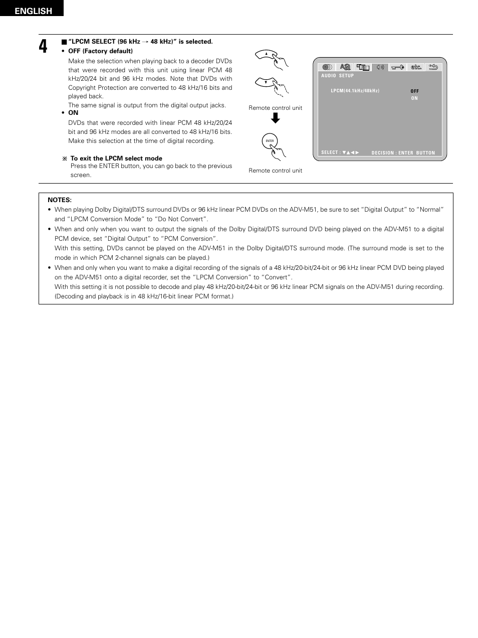 English | Denon D-M51DVS User Manual | Page 96 / 109