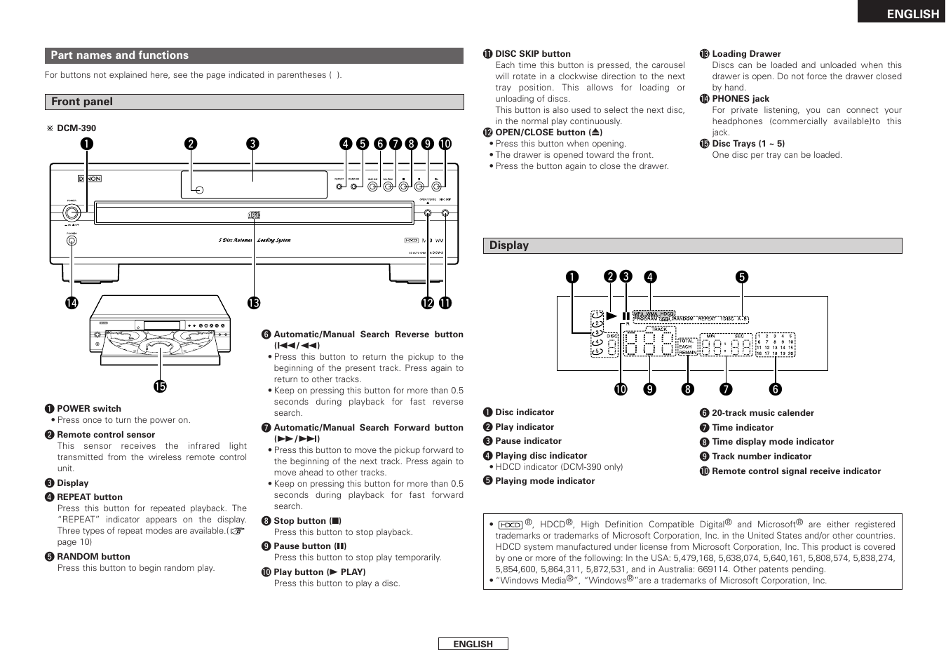 Denon DCM-390/290 User Manual | Page 7 / 16