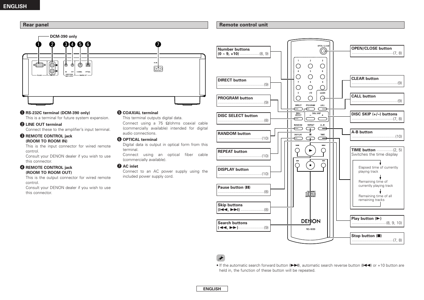 Denon DCM-390/290 User Manual | Page 8 / 16