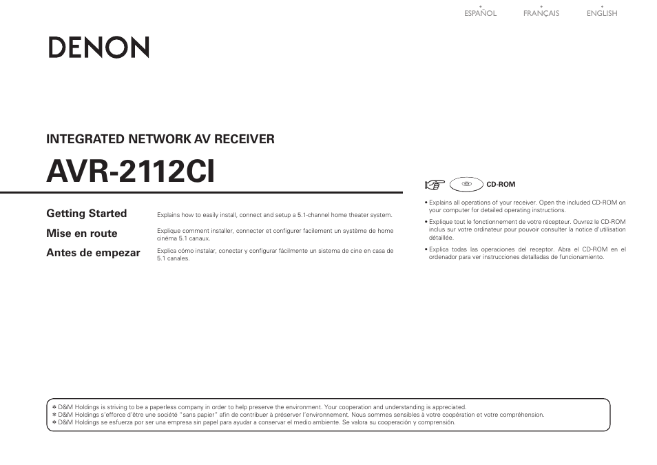 Denon AVR-2112CI User Manual | 14 pages