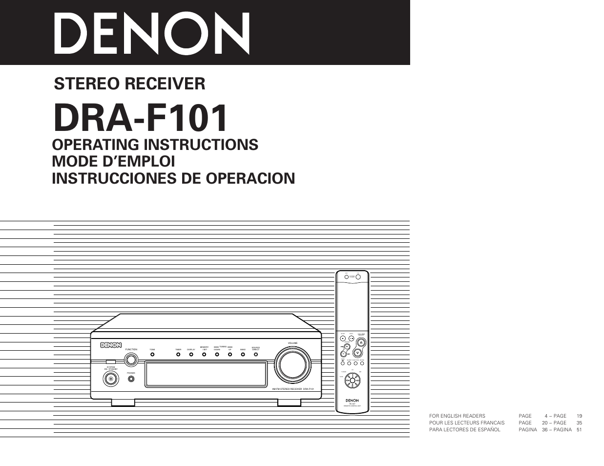Denon DRA-F101 User Manual | 37 pages