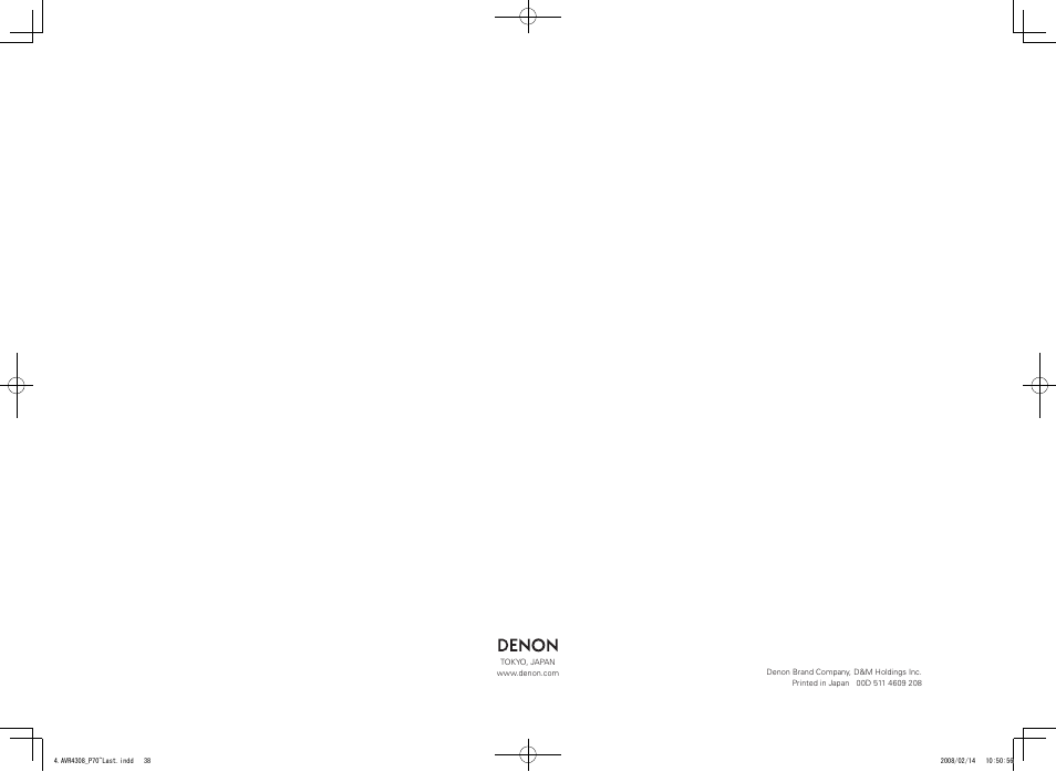 Denon AVR-4308CI User Manual | Page 110 / 110