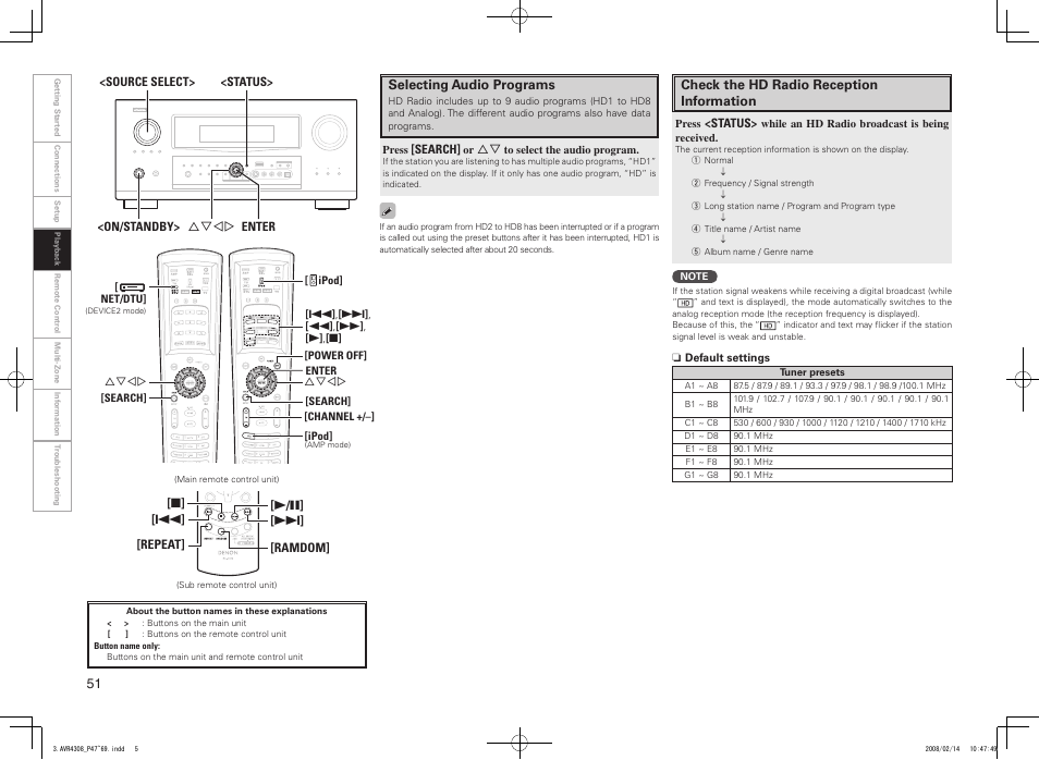 Denon AVR-4308CI User Manual | Page 54 / 110