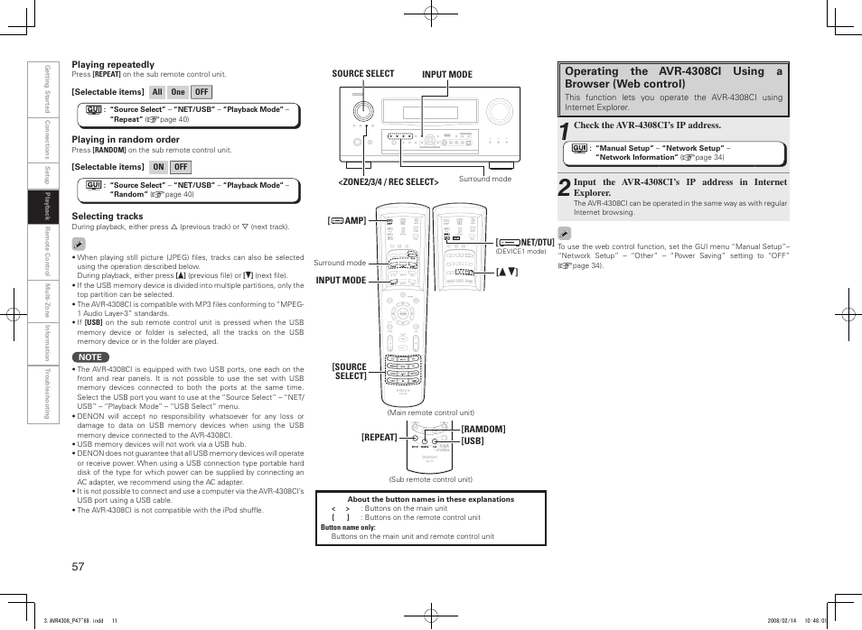 Denon AVR-4308CI User Manual | Page 60 / 110