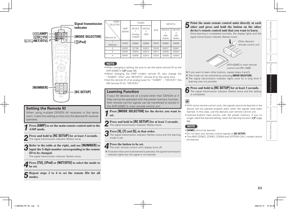 Denon AVR-4308CI User Manual | Page 67 / 110
