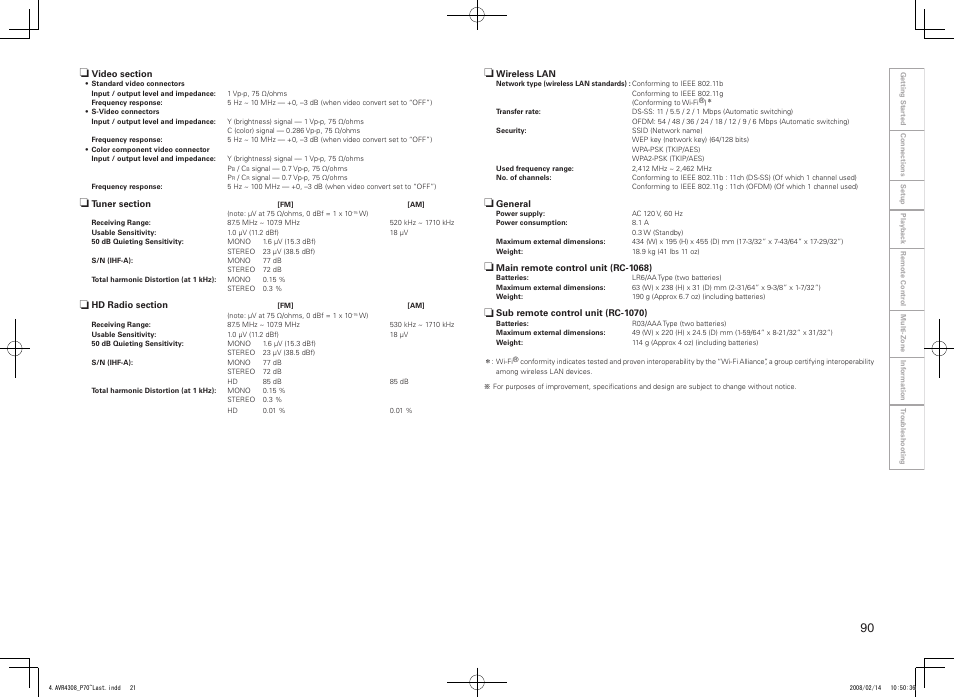 Denon AVR-4308CI User Manual | Page 93 / 110