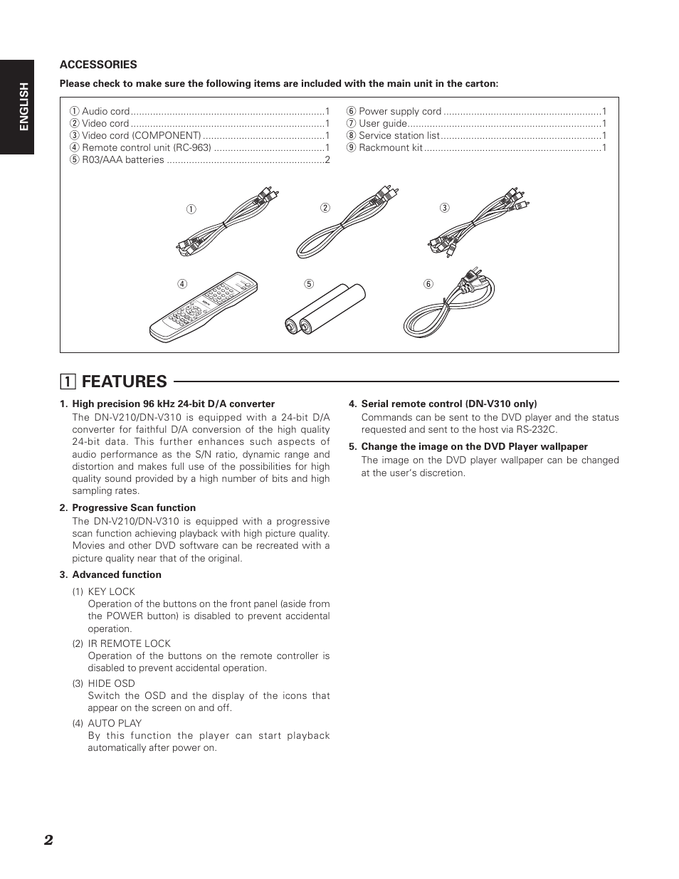 Z features | Denon DN-V310 User Manual | Page 9 / 83