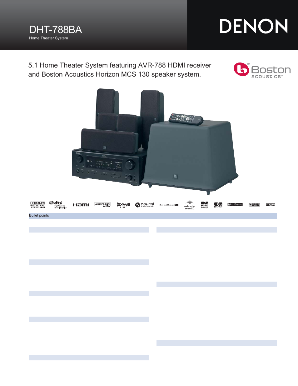 Denon DHT-788BA User Manual | 2 pages