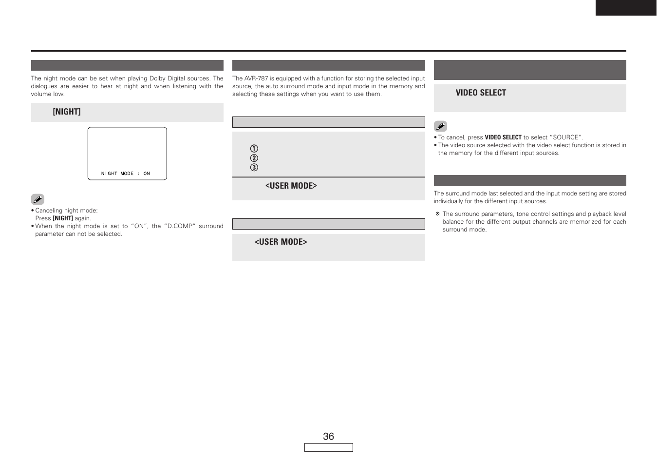 Advanced operation | Denon AVR-787 User Manual | Page 39 / 74