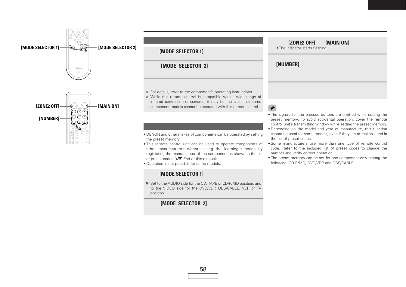 Operating the remote control unit | Denon AVR-787 User Manual | Page 61 / 74