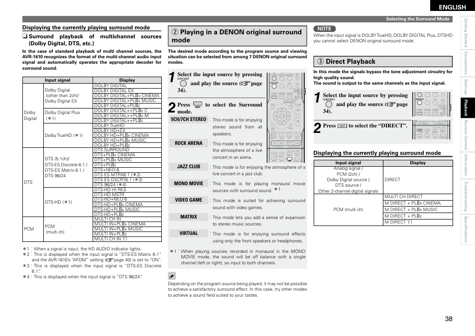 Denon AVR 1610 User Manual | Page 41 / 67
