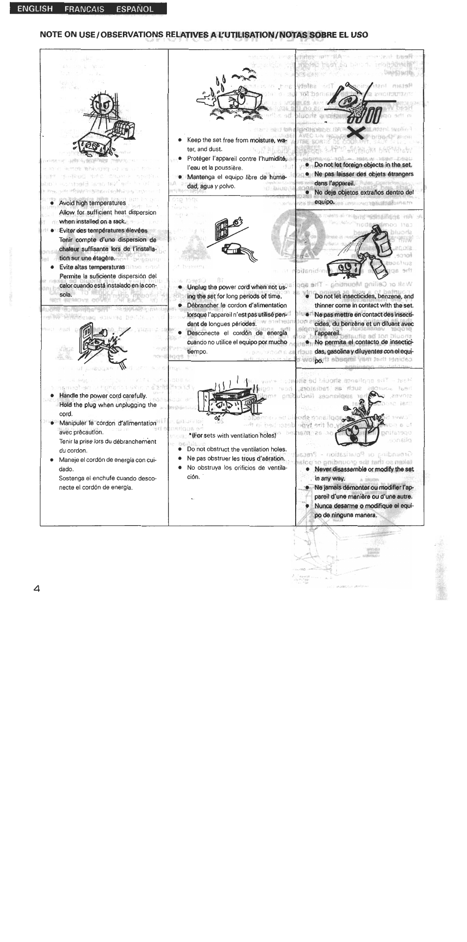 English français español | Denon DRW-585 User Manual | Page 4 / 17