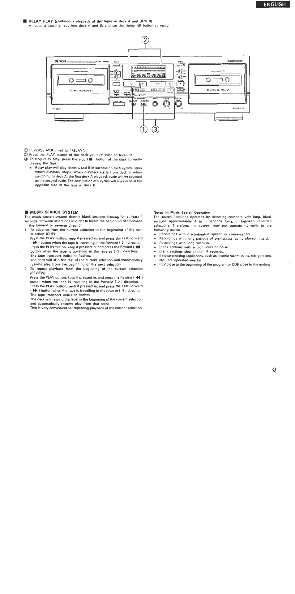 English | Denon DRW-585 User Manual | Page 9 / 17