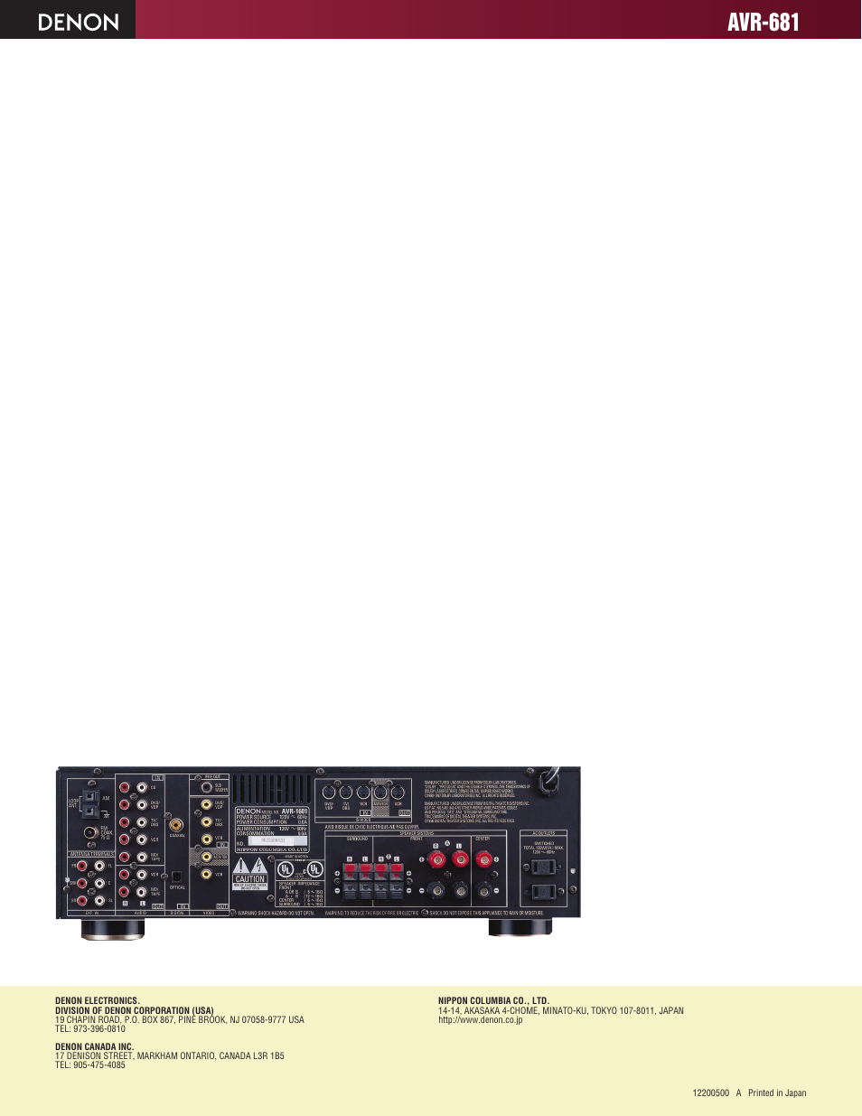 Avr-681 | Denon AVR-681 User Manual | Page 2 / 2