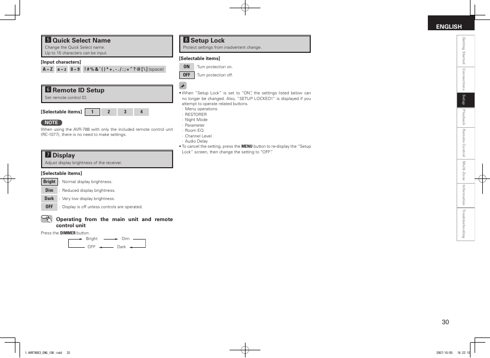 Denon AVR-788 User Manual | Page 33 / 74