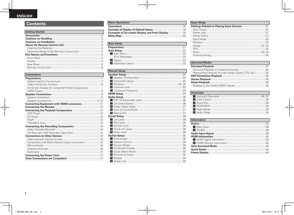 Denon AVR-788 User Manual | Page 4 / 74