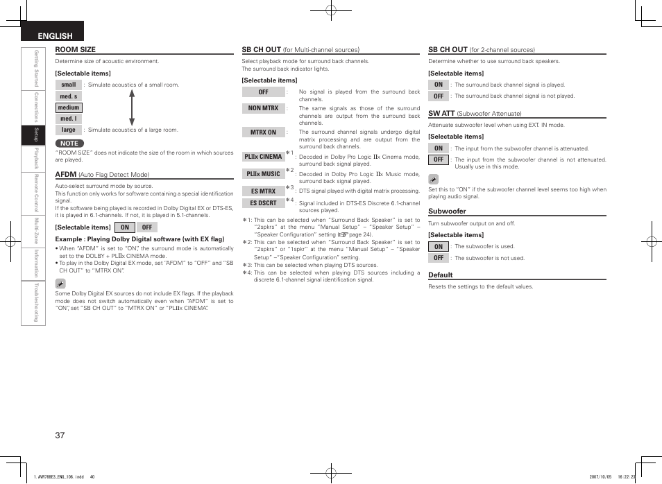 Denon AVR-788 User Manual | Page 40 / 74