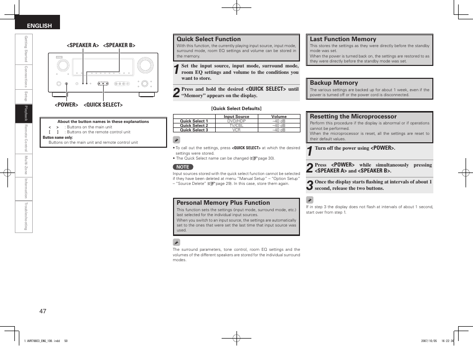 Denon AVR-788 User Manual | Page 50 / 74