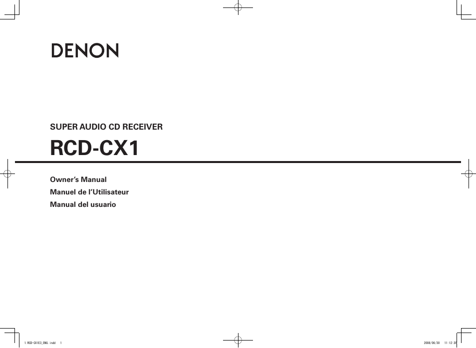 Denon RCD-CX1 User Manual | 28 pages