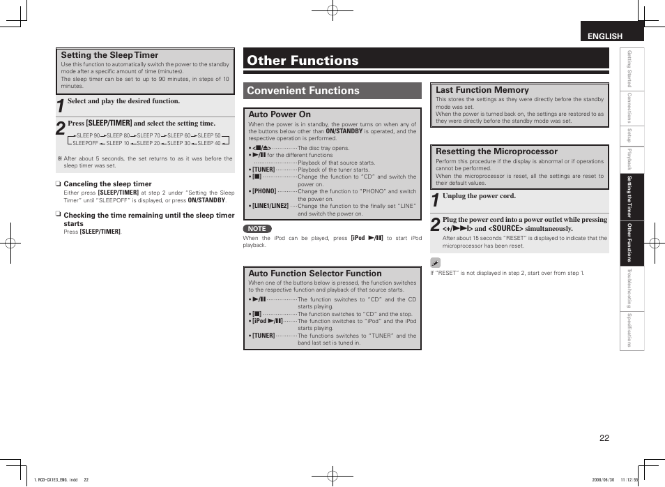 Other functions, Convenient functions | Denon RCD-CX1 User Manual | Page 25 / 28