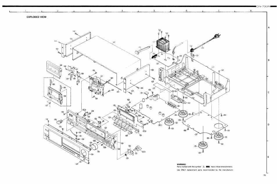 Exploded view | Denon DN-730R User Manual | Page 15 / 25