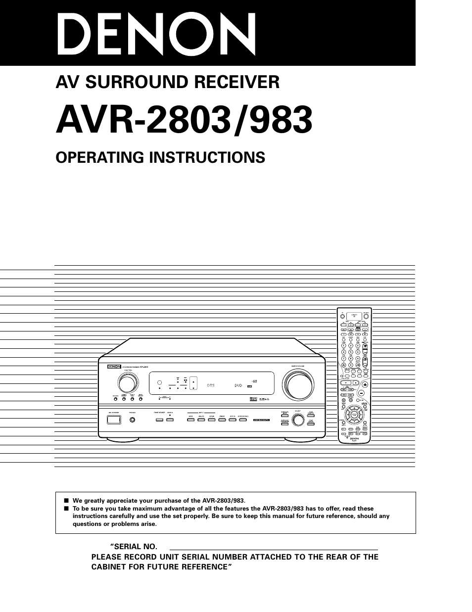 Denon AVR-983 User Manual | 76 pages