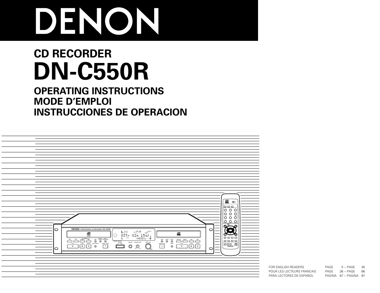Denon DN-C550R User Manual | 35 pages