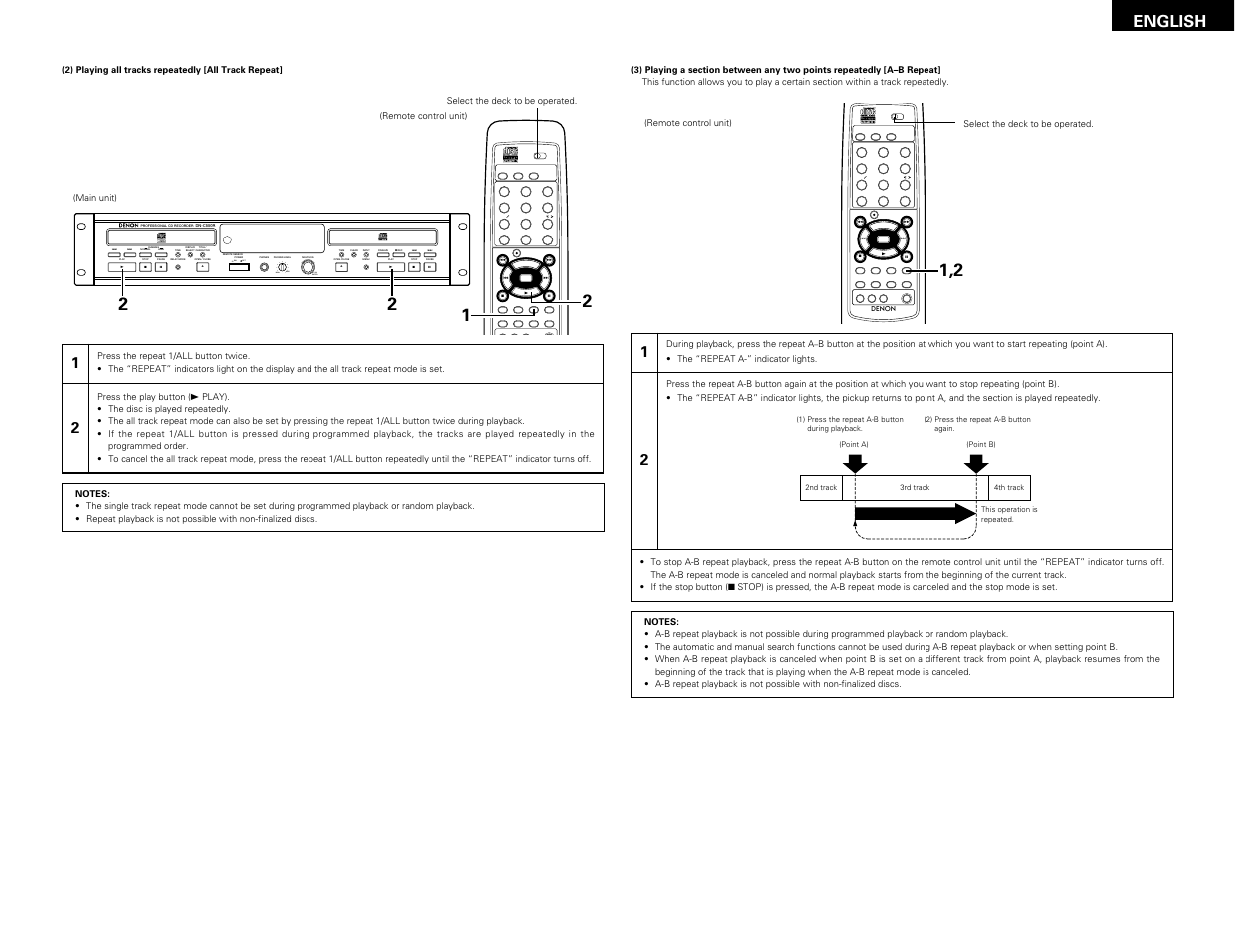 English | Denon DN-C550R User Manual | Page 23 / 35