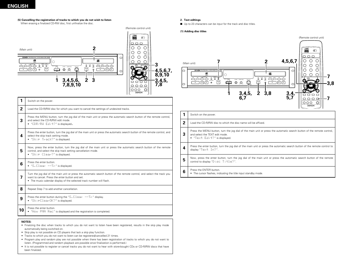 English | Denon DN-C550R User Manual | Page 30 / 35