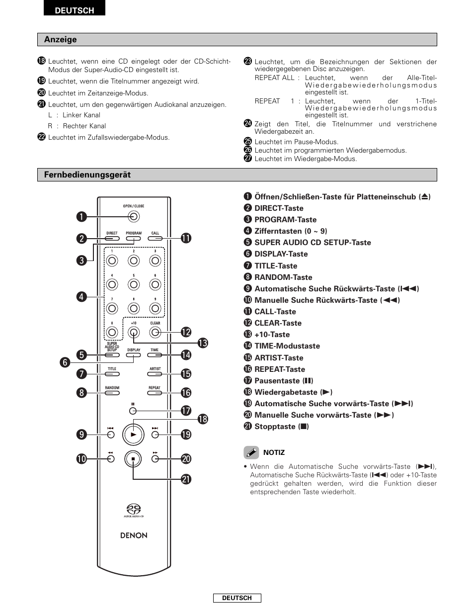 Denon DCD-2000AE User Manual | Page 22 / 90