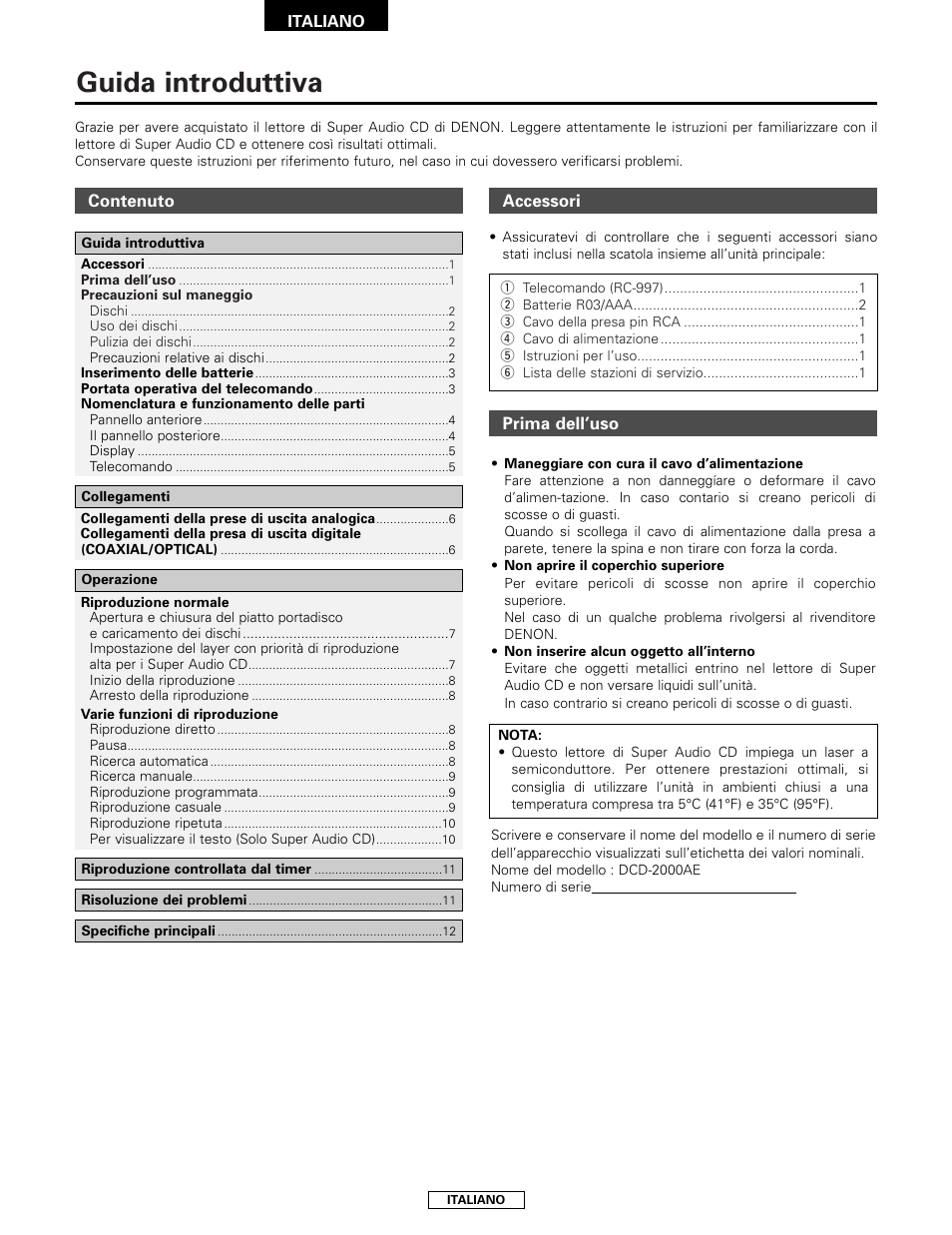 Guida introduttiva | Denon DCD-2000AE User Manual | Page 42 / 90