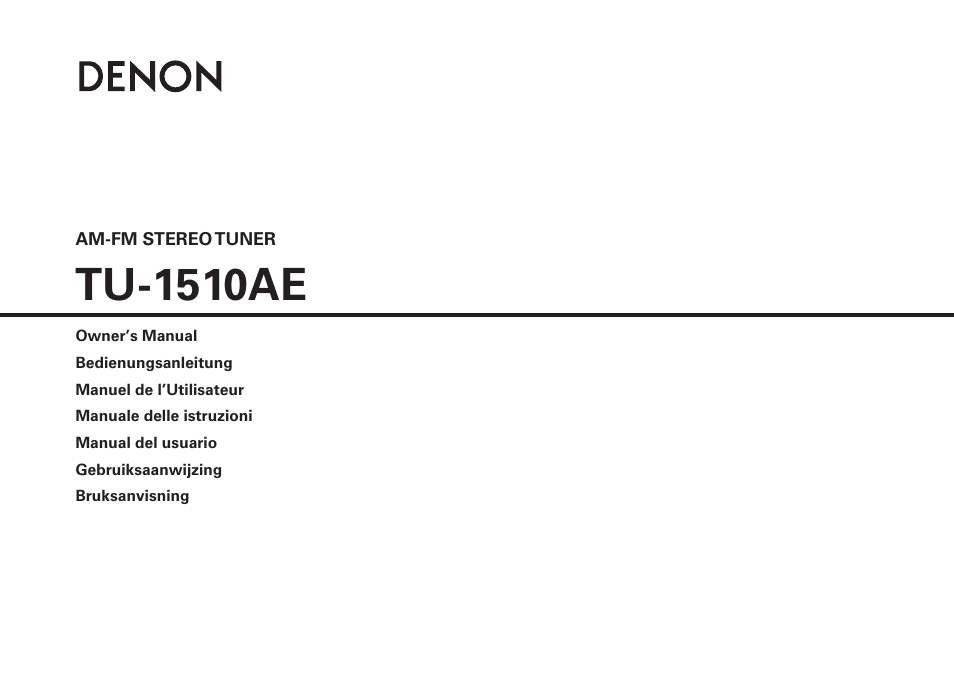 Denon TU-1510AE User Manual | 20 pages