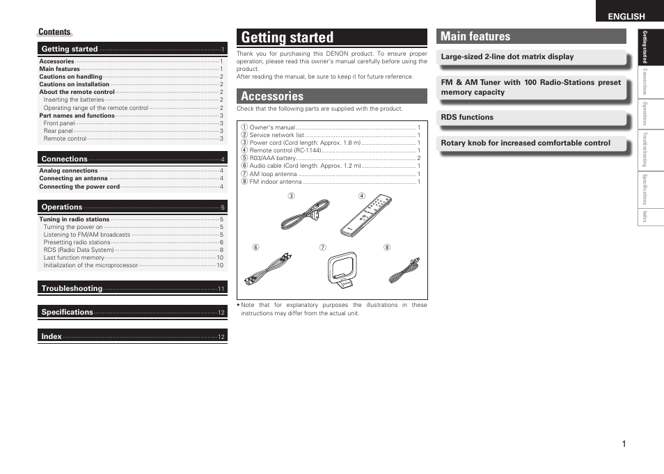 Denon TU-1510AE User Manual | Page 5 / 20