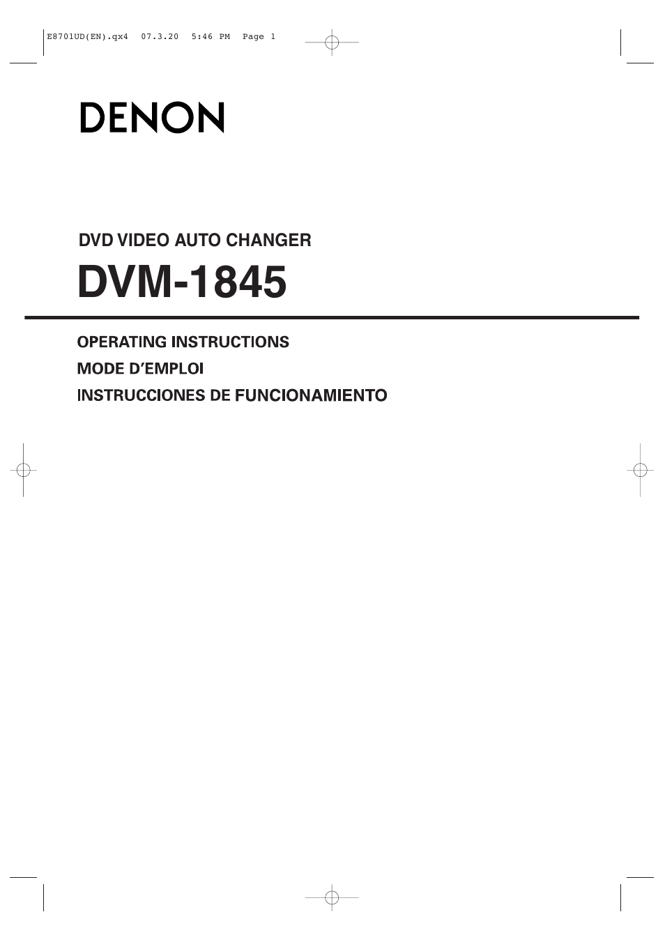 Denon DVM 1845 User Manual | 36 pages