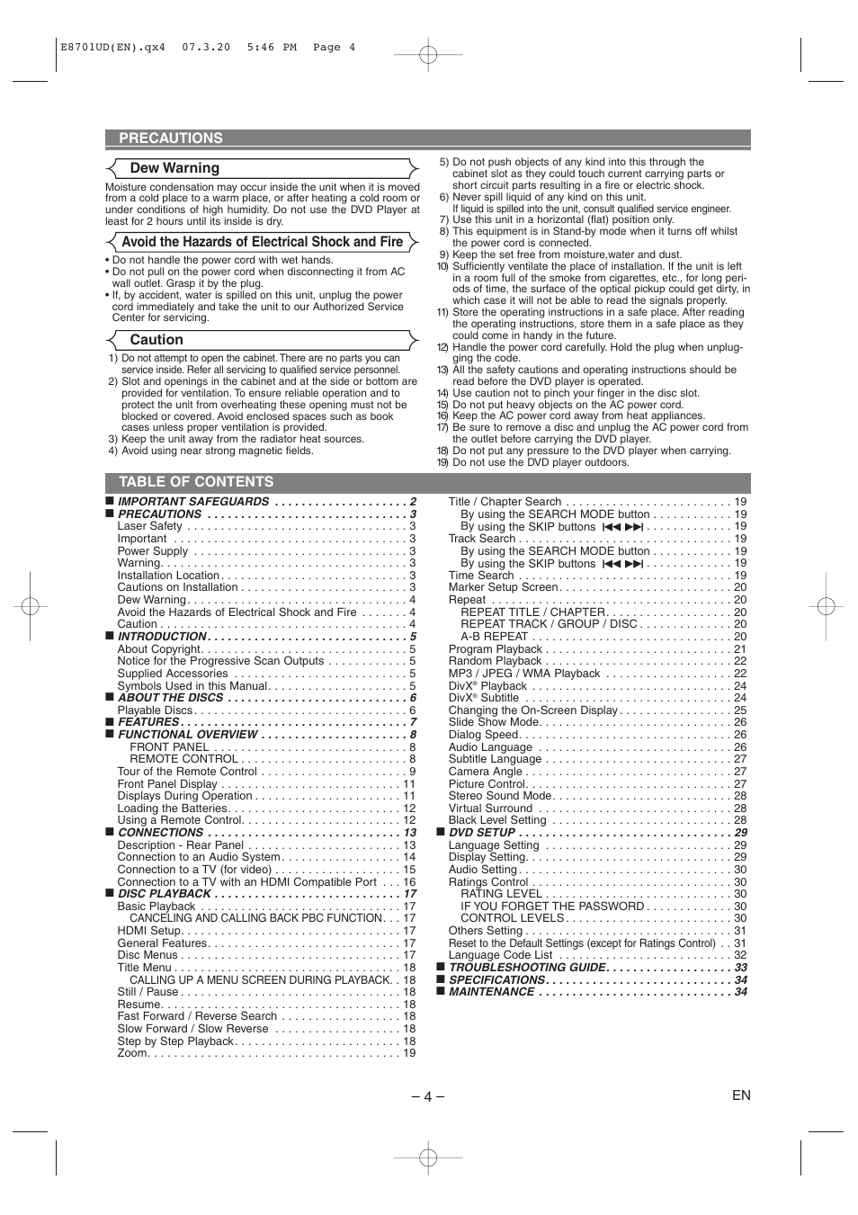 Denon DVM 1845 User Manual | Page 4 / 36