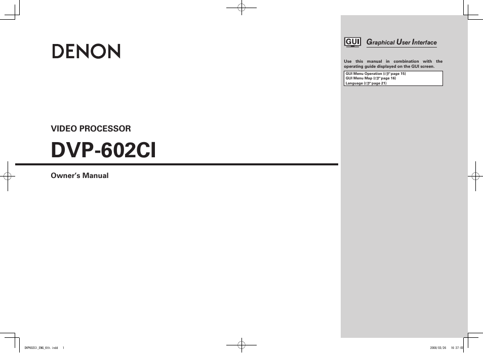 Denon DVP-602CI User Manual | 33 pages