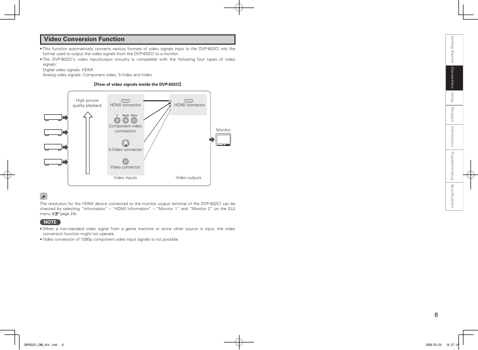 Video conversion function | Denon DVP-602CI User Manual | Page 11 / 33