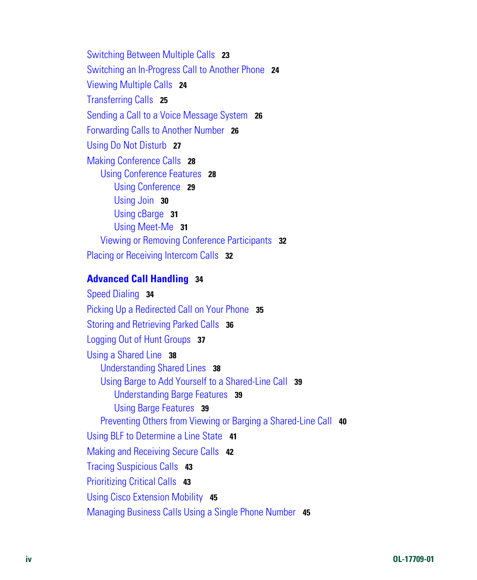 Cisco IP Phone 7942G User Manual | Page 6 / 98