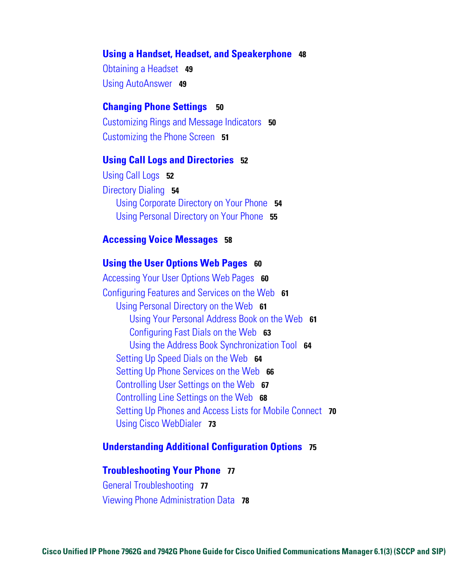 Cisco IP Phone 7942G User Manual | Page 7 / 98