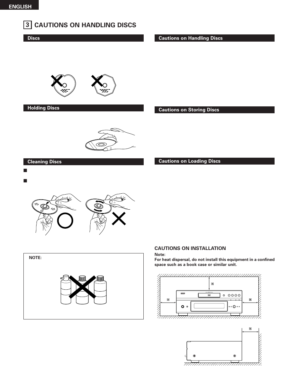 3 cautions on handling discs | Denon DVD-5910 User Manual | Page 10 / 86