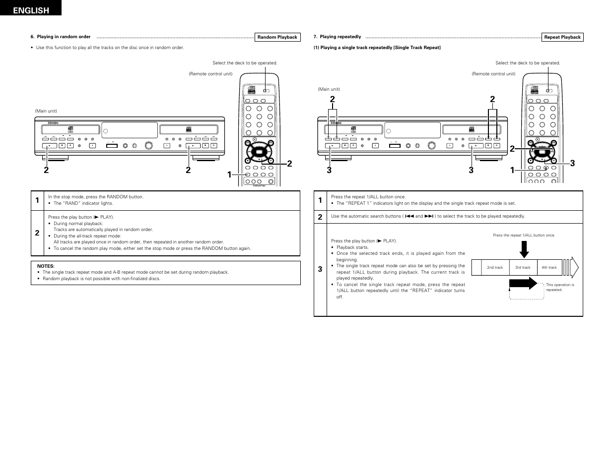 Remote sensor, English | Denon CDR-W1500 User Manual | Page 22 / 98