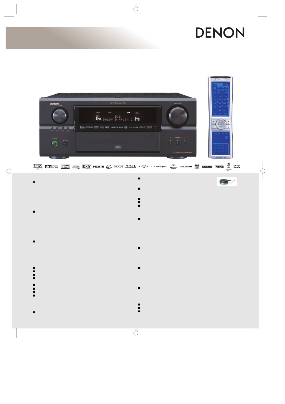Denon A/V SORROUND RECEIVER AVR-4806 User Manual | 2 pages
