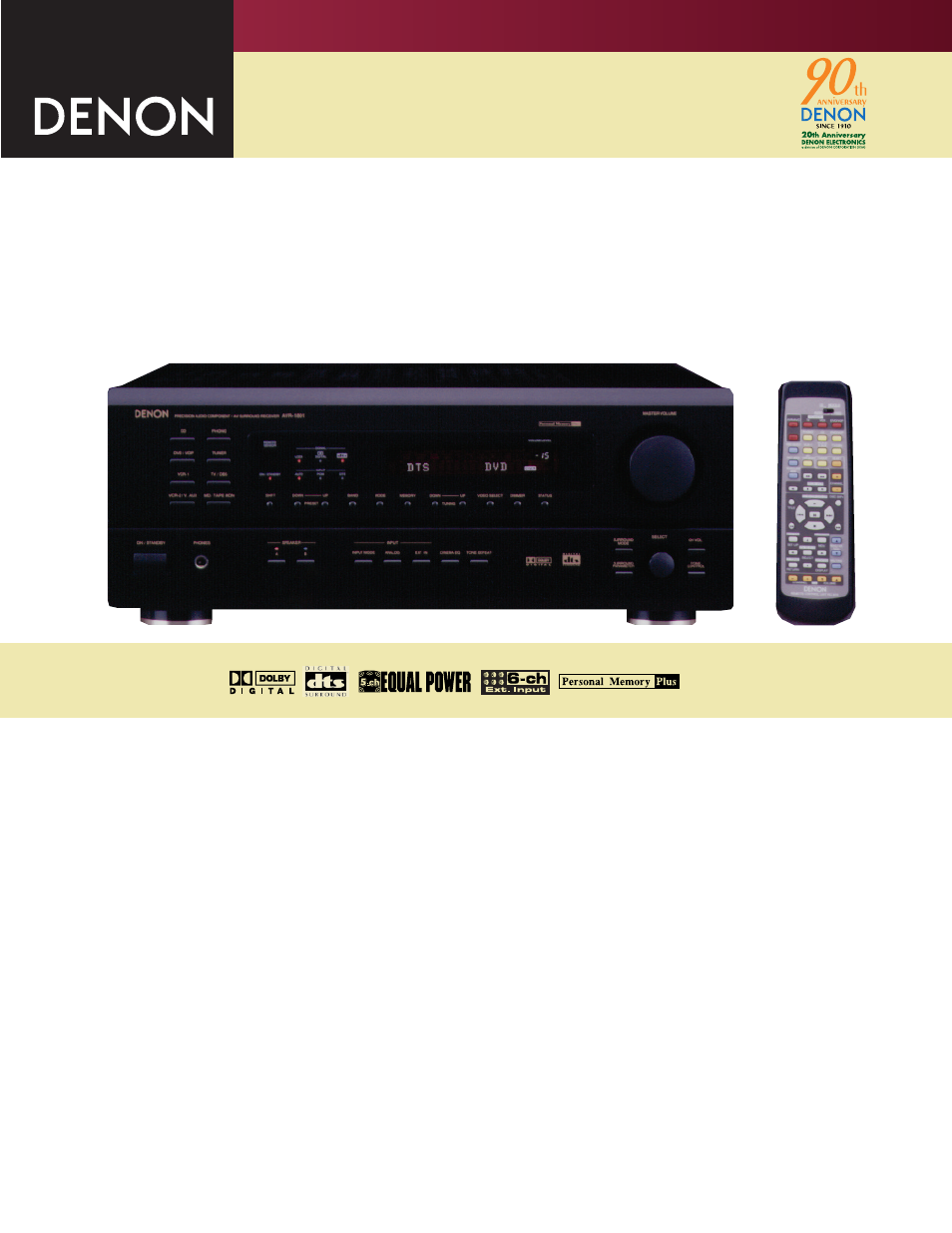 Denon AVR-1801 User Manual | 2 pages